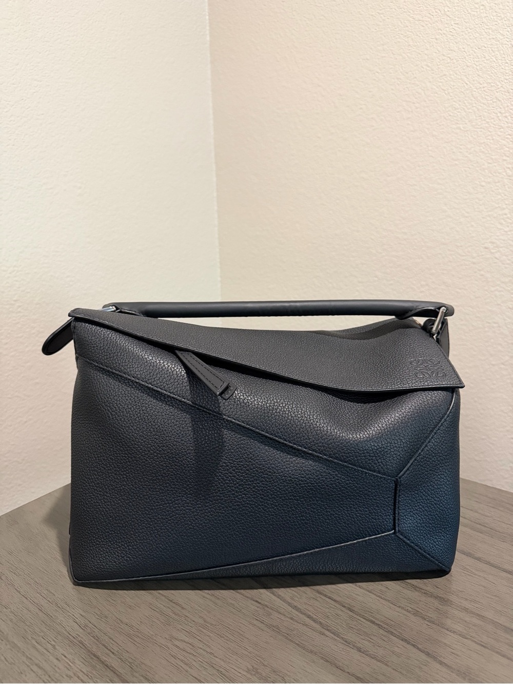 Loewe Puzzle Black Leather Messenger Bag